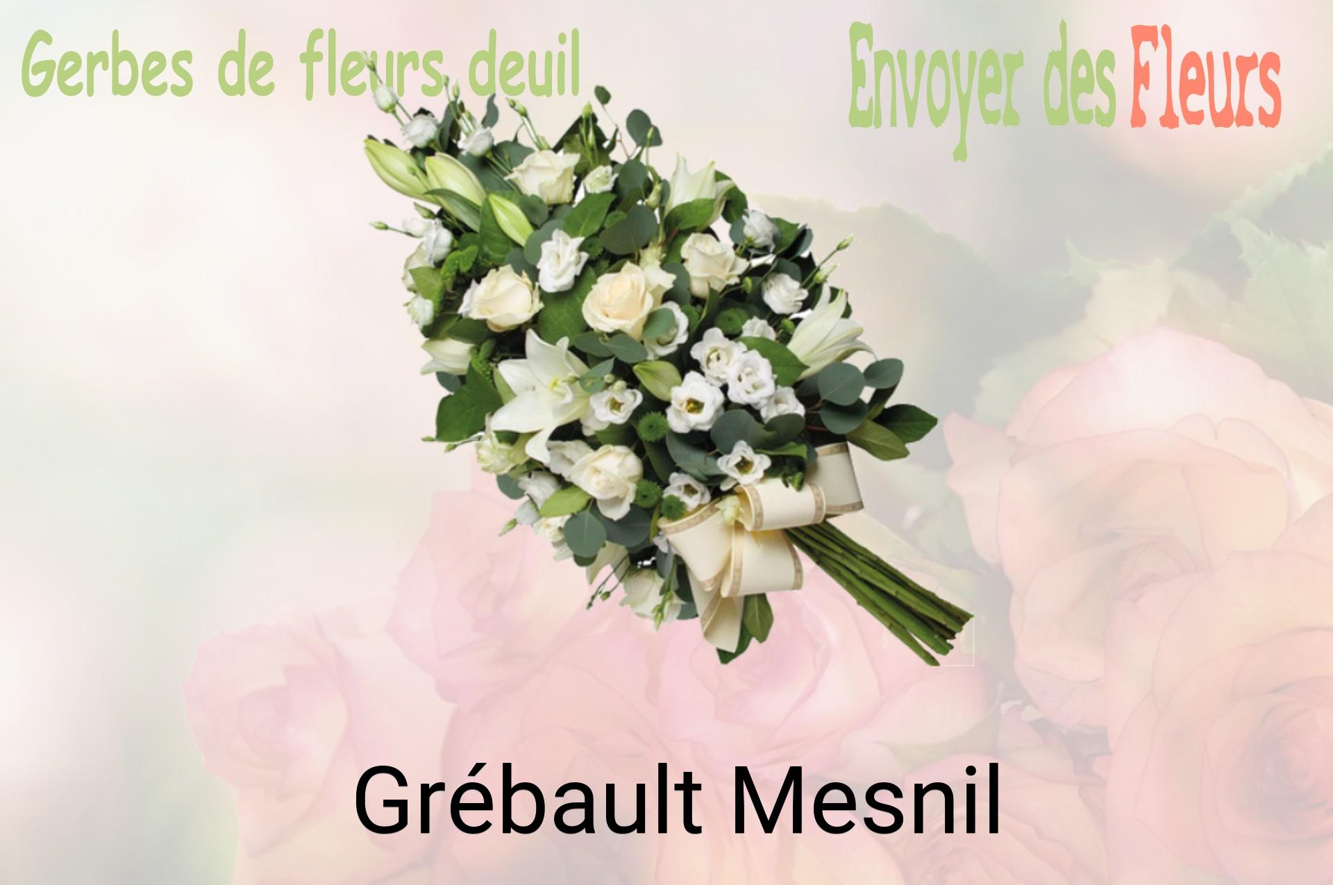 Gerbe de fleurs de deuil livrée à Grébault-Mesnil
